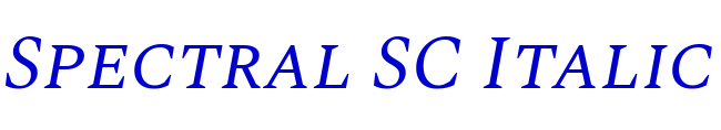 Spectral SC Italic लिपि